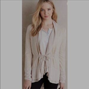 Anthropologie Cardigan Sweater Cream Tie Wrap Size Large Minimalist